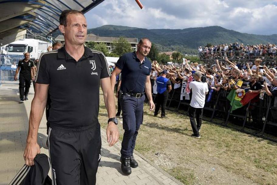 Massimiliano Allegri raggiunge il campo di Villar Perosa. GETTY